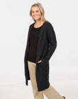 NATIVE WORLD- Longline Cardigan Charcoal