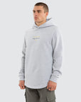 NENA AND PASADENA- Gold Line Dual Curved Hoodie. Grey Marle