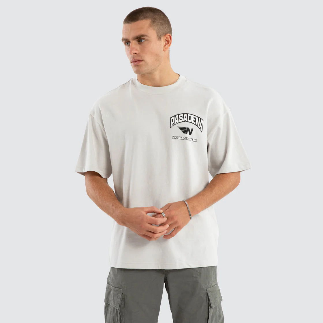 NENA AND PASADENA - Motor Raptor Tee.  Glacier Grey NPFT064