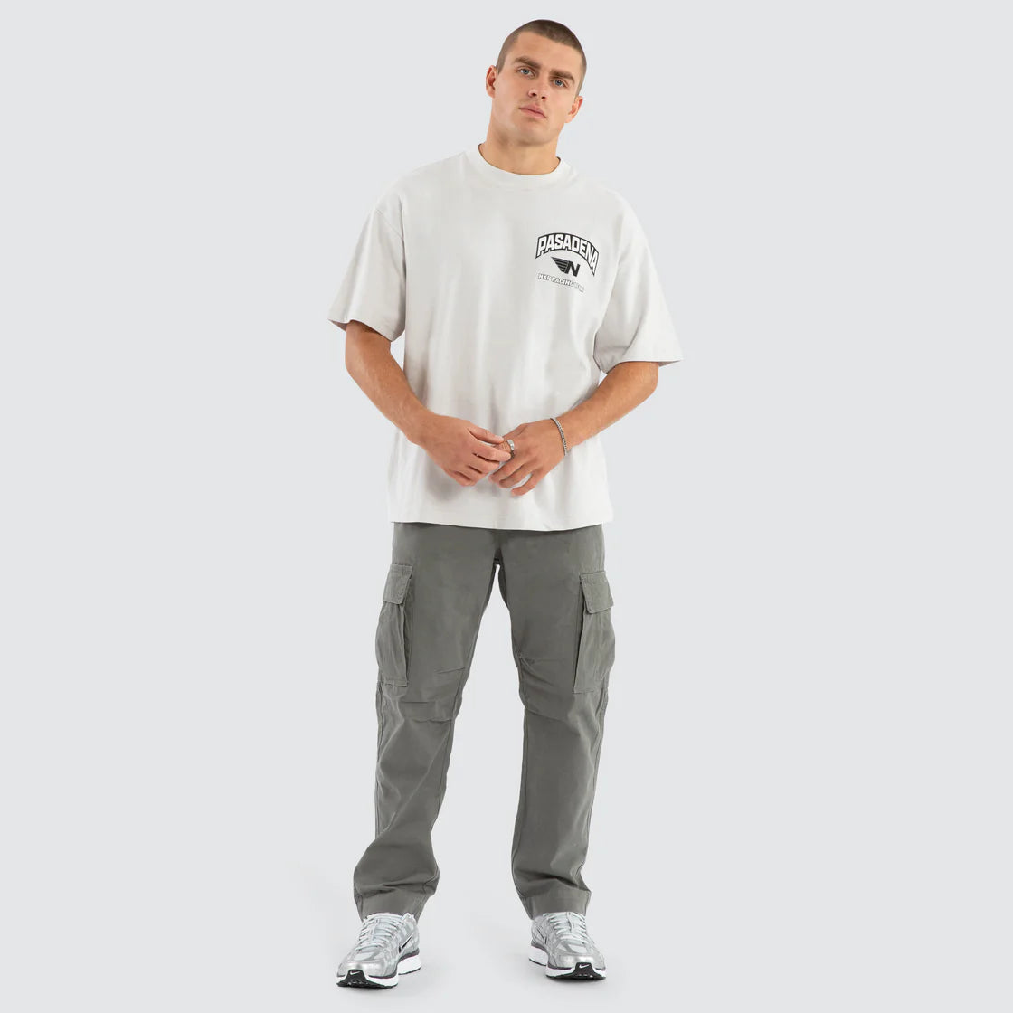 NENA AND PASADENA - Motor Raptor Tee.  Glacier Grey NPFT064