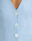 ORTC - Koda Linen Mini Dress. Powder Blue