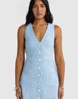 ORTC - Koda Linen Mini Dress. Powder Blue