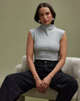 ORTC - Liv High Neck Rib Top - Grey Male