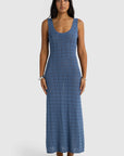 ORTC - Melia Geo Knit Dress. Harbour Blue
