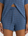 ORTC - Melia Geo Knit Shorts. Harbour Blue