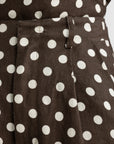 ORTC - Savannah Linen Shorts. Carob Polkadot