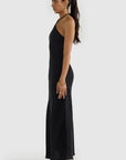 ORTC - Zia Linen Bias Cut Dress. Black
