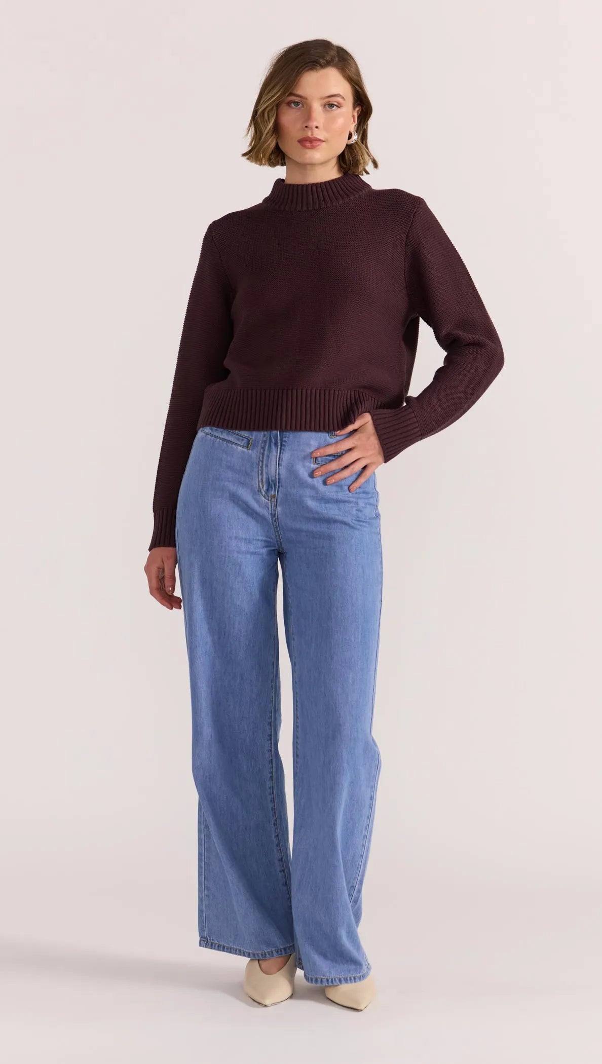 STAPLE THE LABEL-   PEYTON JUMPER.  Mahogany