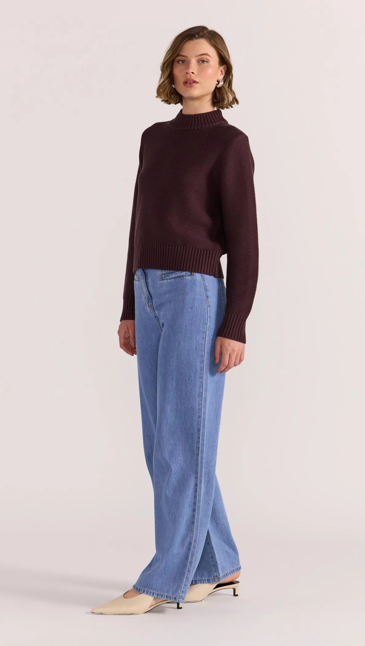 STAPLE THE LABEL-   PEYTON JUMPER.  Mahogany