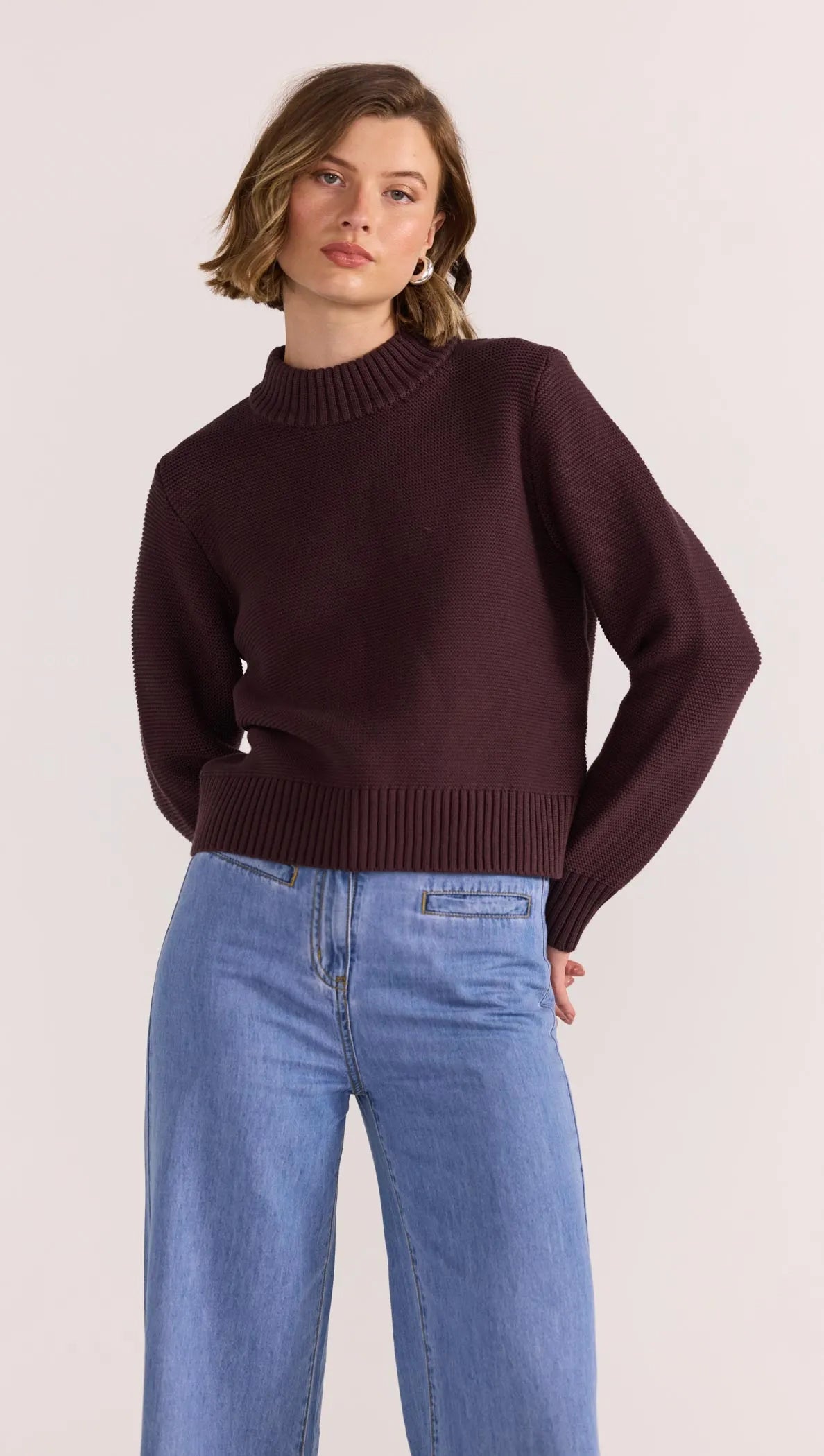 STAPLE THE LABEL-   PEYTON JUMPER.  Mahogany