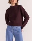 STAPLE THE LABEL-   PEYTON JUMPER.  Mahogany