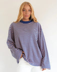 ALL ABOUT EVE - Paloma LS Stripe Tee - Blue