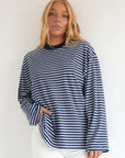 ALL ABOUT EVE - Paloma LS Stripe Tee - Nautical