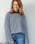 ALL ABOUT EVE - Paloma LS Stripe Tee - Nautical