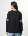 STELLA AND GEMMA - Classic Sweat Leopardess Cross. Black
