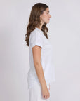 STELLA AND GEMMA - Cuff Tee. White