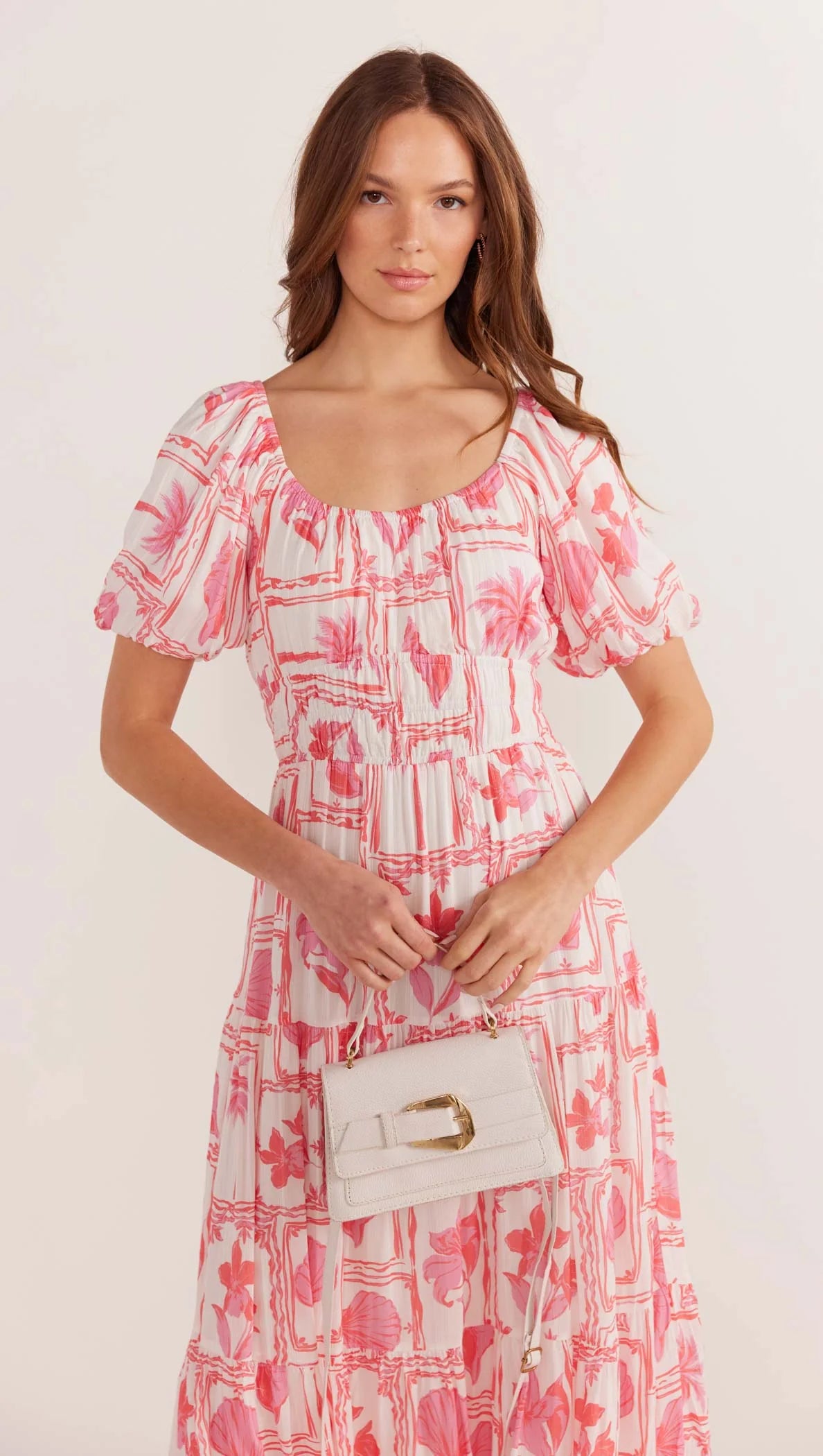 MINK PINK-  Bria Puff Sleeve Midi Dress