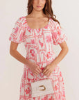 MINK PINK-  Bria Puff Sleeve Midi Dress