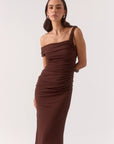 SOVERE - Rua Asym Dress. Ganache