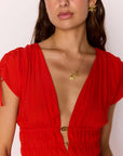 MINK PINK - Scarlett V-Neck with Bead Detail Scarlett Midi Dress
