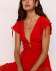 MINK PINK - Scarlett V-Neck with Bead Detail Scarlett Midi Dress