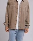 SILENT THEORY - Cord Overshirt.  Mushroom