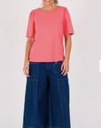 ONE TEN WILLOW - Flutter Sleeve Tee - Sunkist Coral