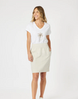 GORDON SMITH - Stitch Hem Skirt - Natural