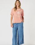 GORDON SMITH - Cote D Azur Stripe Tee - Papaya White