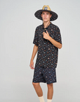 MAD HUEYS - Triple Anchor SS Woven Shirt - Black