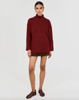 STAPLE THE LABEL - Sabine Roll Neck Jumper - Dark Red