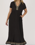 ELLIS & DEWEY - V Neck Maxi -Black