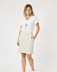 GORDON SMITH - Stitch Hem Skirt - Natural
