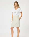 GORDON SMITH - Stitch Hem Skirt - Natural