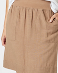 GORDON SMITH - Stitch Hem Skirt - Nutmeg