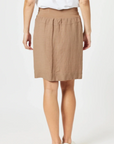 GORDON SMITH - Stitch Hem Skirt - Nutmeg