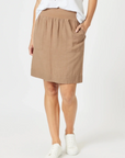 GORDON SMITH - Stitch Hem Skirt - Nutmeg