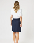 GORDON SMITH - Stitch Hem Skirt - Navy