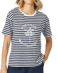 GORDON SMITH - Cote D Azur Stripe Tee - Navy/White