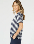GORDON SMITH - Cote D Azur Stripe Tee - Navy/White