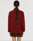 STAPLE THE LABEL - Sabine Roll Neck Jumper - Dark Red