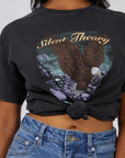 SILENT THEORY-  Joshua Tree Tie Tee.  Washed Black