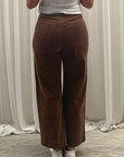 THREADZ_ Lucy Stretch Cord Pant - Chocolate