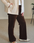 THREADZ_ Lucy Stretch Cord Pant - Chocolate