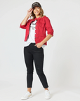 THREADZ - Maggie Denim Jacket - Red