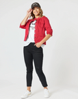 THREADZ - Maggie Denim Jacket - Red