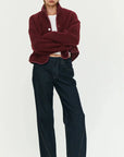 STAPLE THE LABEL - Katya Crop Sherpa Jacket - Merlot