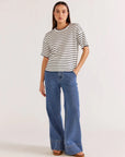 STAPLE THE LABEL-  Gaia Stripe Boxy Knit Tee