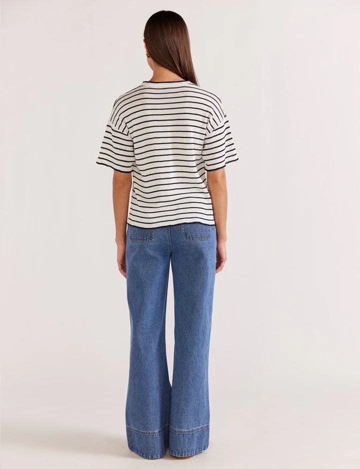 STAPLE THE LABEL-  Gaia Stripe Boxy Knit Tee