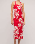 STAPLE THE LABEL - Elara Halter Mini Dress. Red Floral